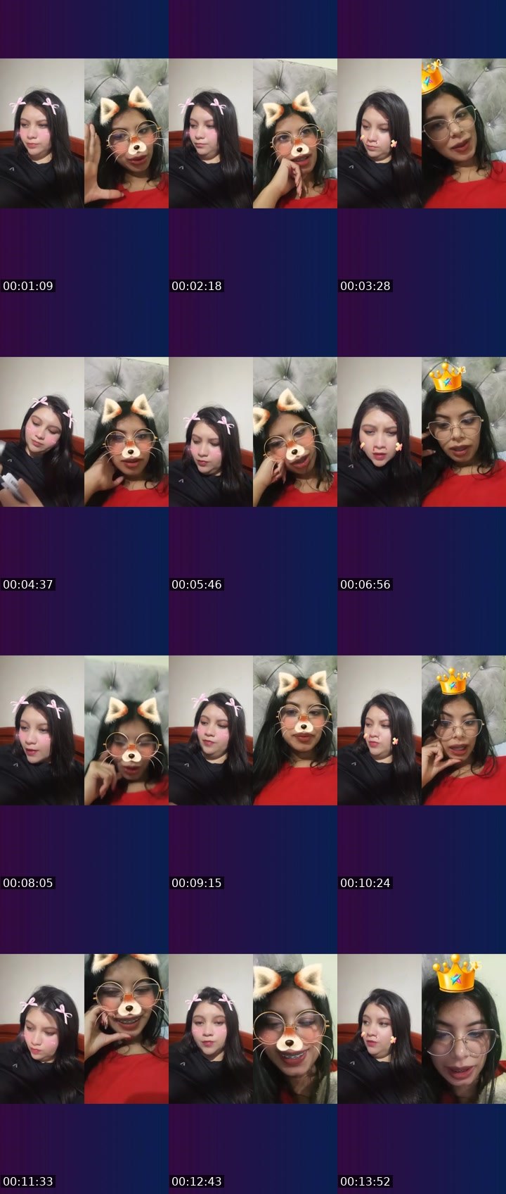 Contact-sheet preview of 🌸Melocotón's Liveme recording