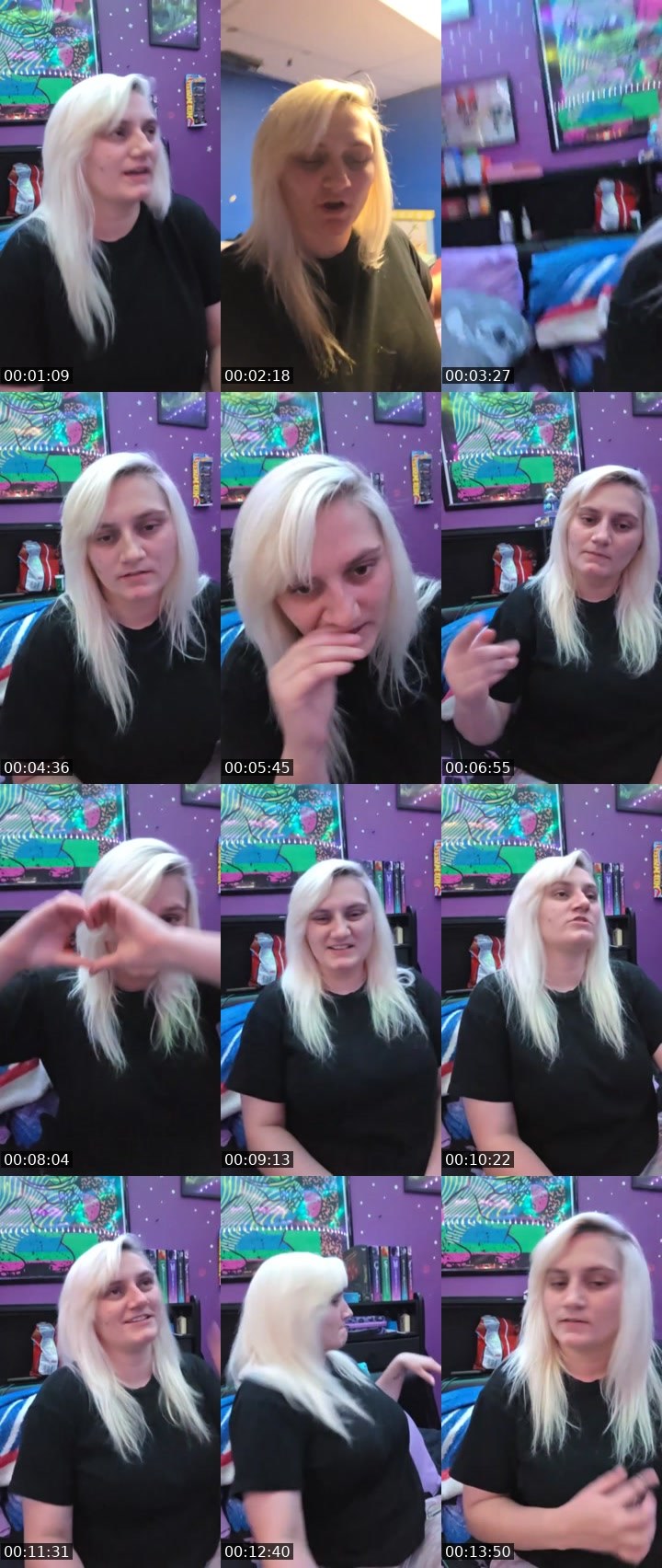 Contact-sheet preview of ☝️🖤KittyBug🫧's Liveme recording