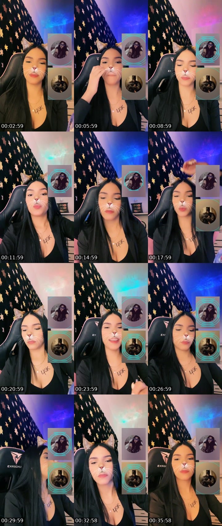 Contact-sheet preview of ✨🌖𝐆É𝐍𝐎𝐕𝐀🩷's Liveme recording