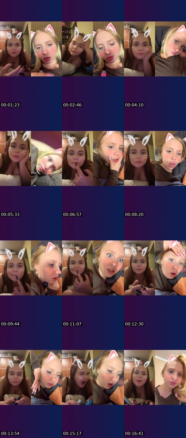 Contact-sheet preview of kiss me 💋's Liveme recording