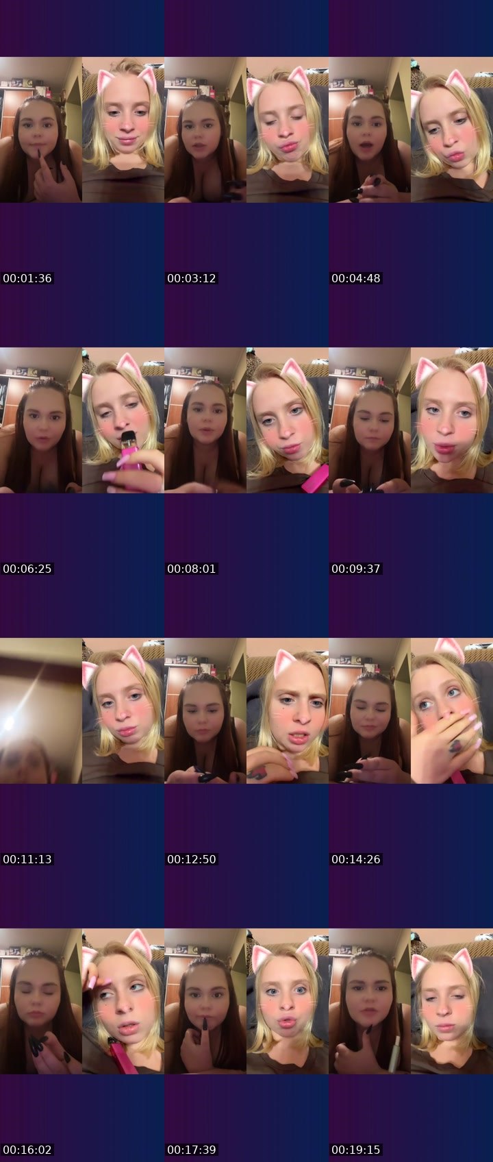 Contact-sheet preview of kiss me 💋's Liveme recording