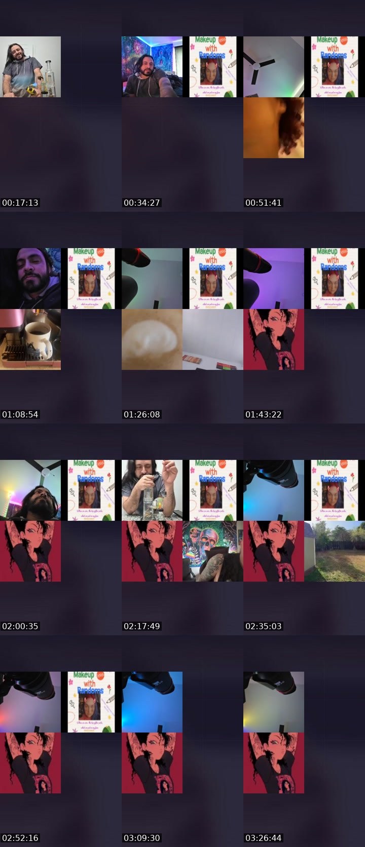 Contact-sheet preview of 𝕃ucas 𝕊corpio's Liveme recording