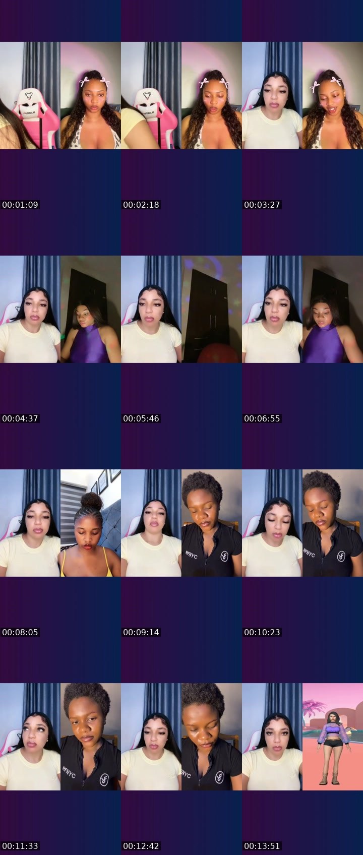 Contact-sheet preview of 🏦Pinky🖤⏏️☻︎'s Liveme recording