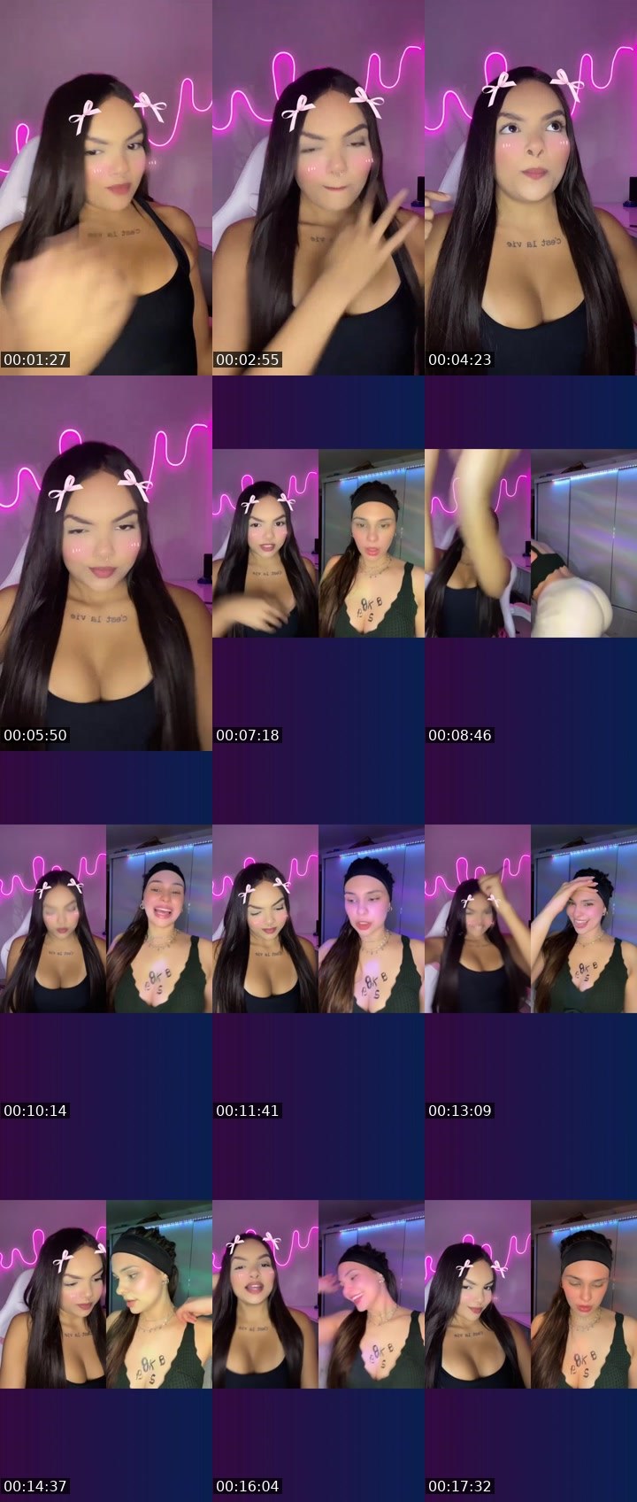 Contact-sheet preview of ⌲ baby angel 🧚🏽's Liveme recording