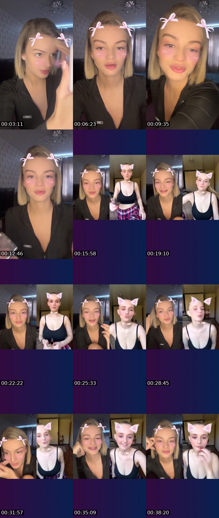 Contact-sheet preview of Ulyana🐰🩷's Liveme recording