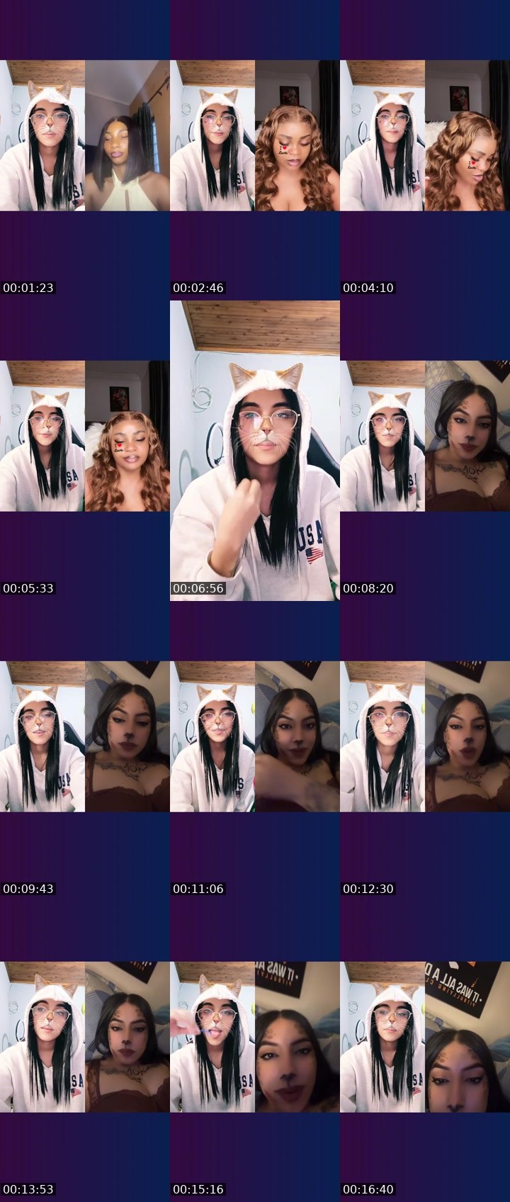 Contact-sheet preview of 🌐 CORA🖤🐼ZON's Liveme recording