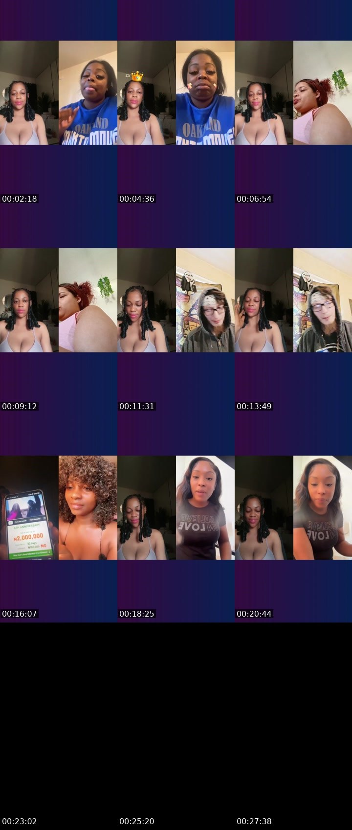 Contact-sheet preview of 🤍Fina🌸✨🦍's Liveme recording
