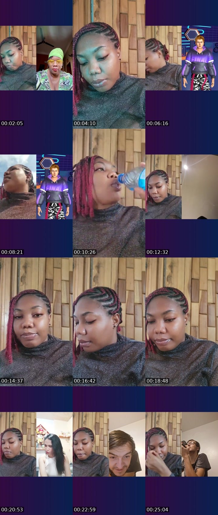 Contact-sheet preview of Shela 💝's Liveme recording