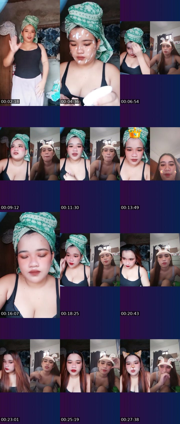 Contact-sheet preview of 👸xybia🧙‍NP's Liveme recording
