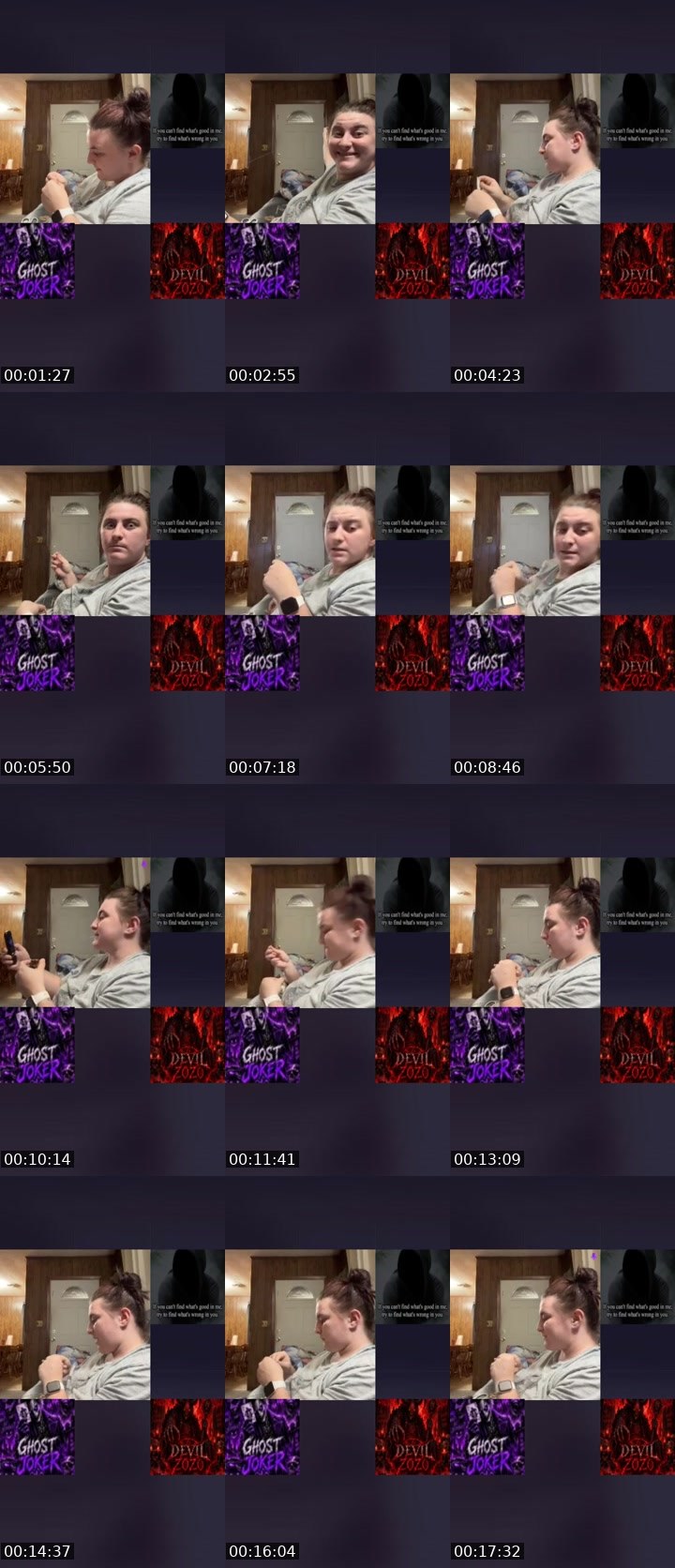 Contact-sheet preview of Raven queen's Liveme recording