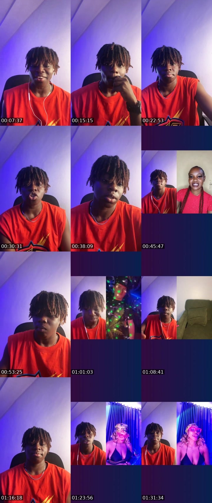 Contact-sheet preview of Qing Ełla👑🏳️‍🌈's Liveme recording