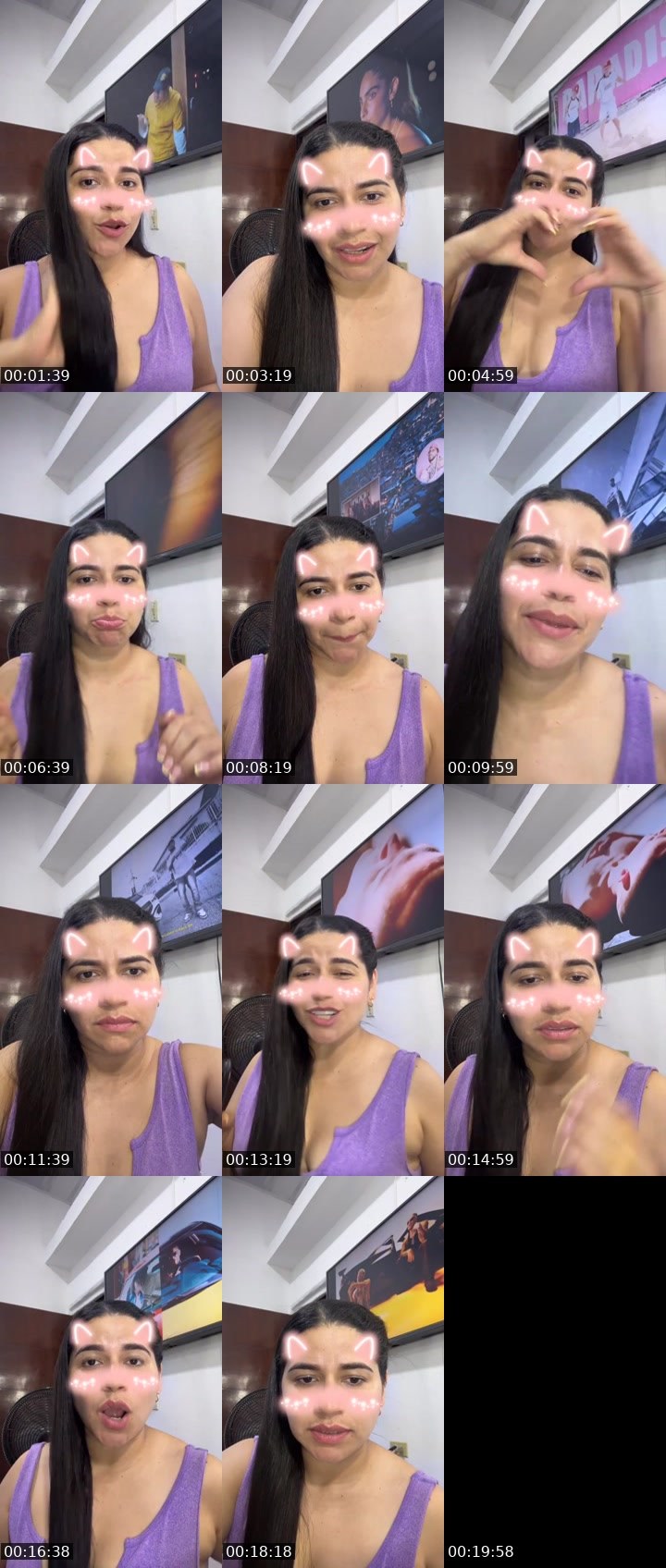 Contact-sheet preview of Daniela G's Liveme recording