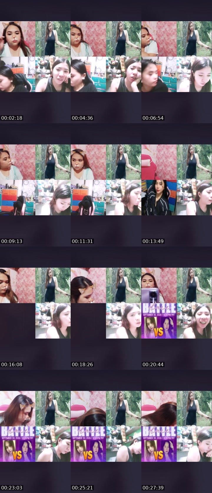 Contact-sheet preview of 17.5k👸sweet㋡🍂's Liveme recording