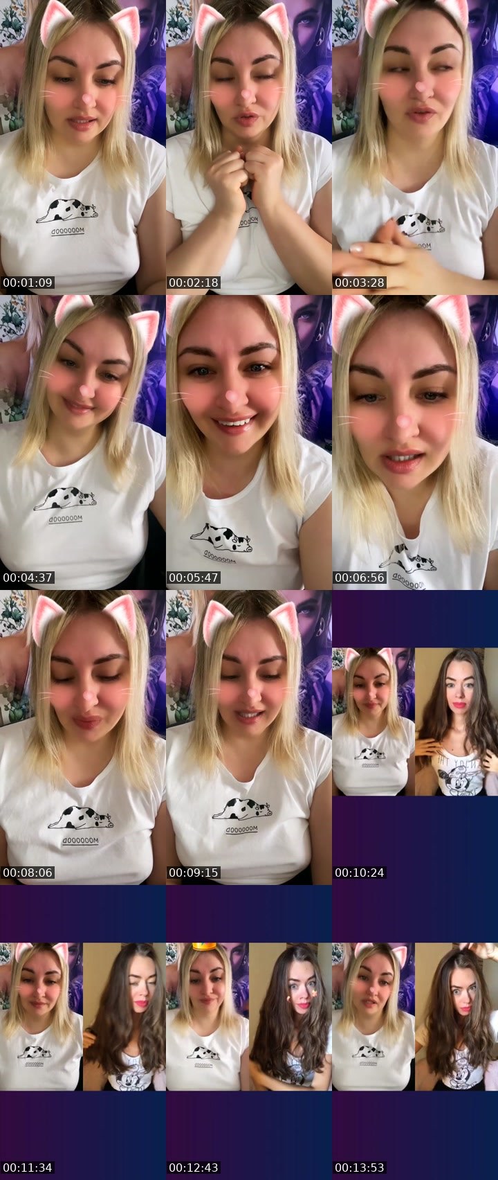 Contact-sheet preview of ✰⌖Svetti🦁's Liveme recording