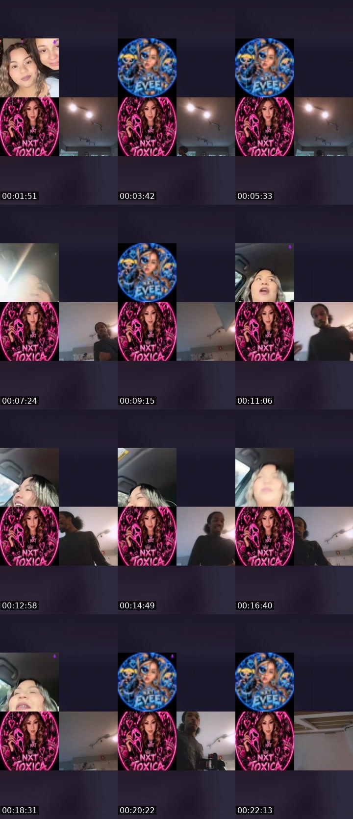 Contact-sheet preview of 🕷️♥️NXTEvEE💋💰's Liveme recording