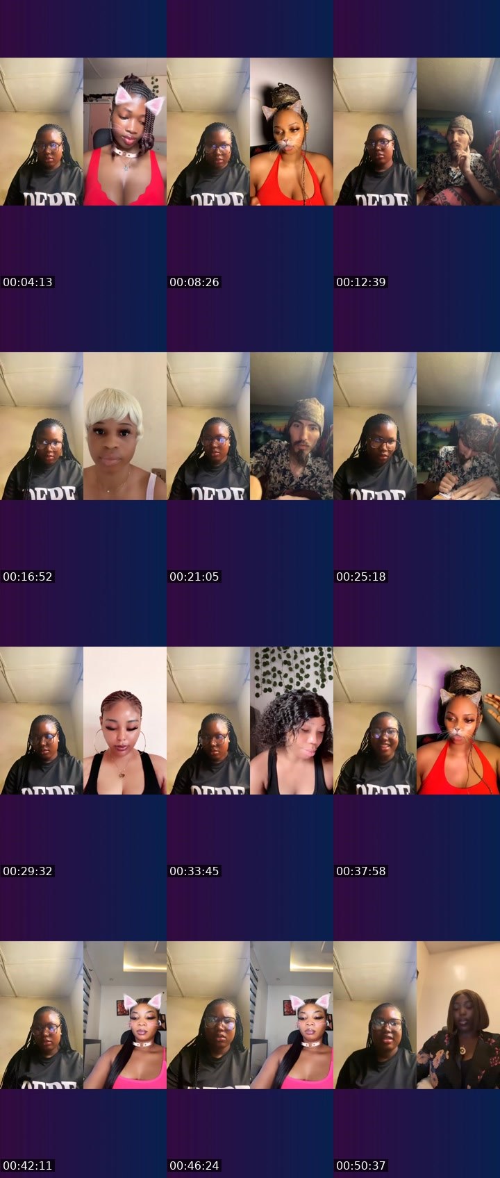 Contact-sheet preview of Bella pretty 💝💝💝's Liveme recording