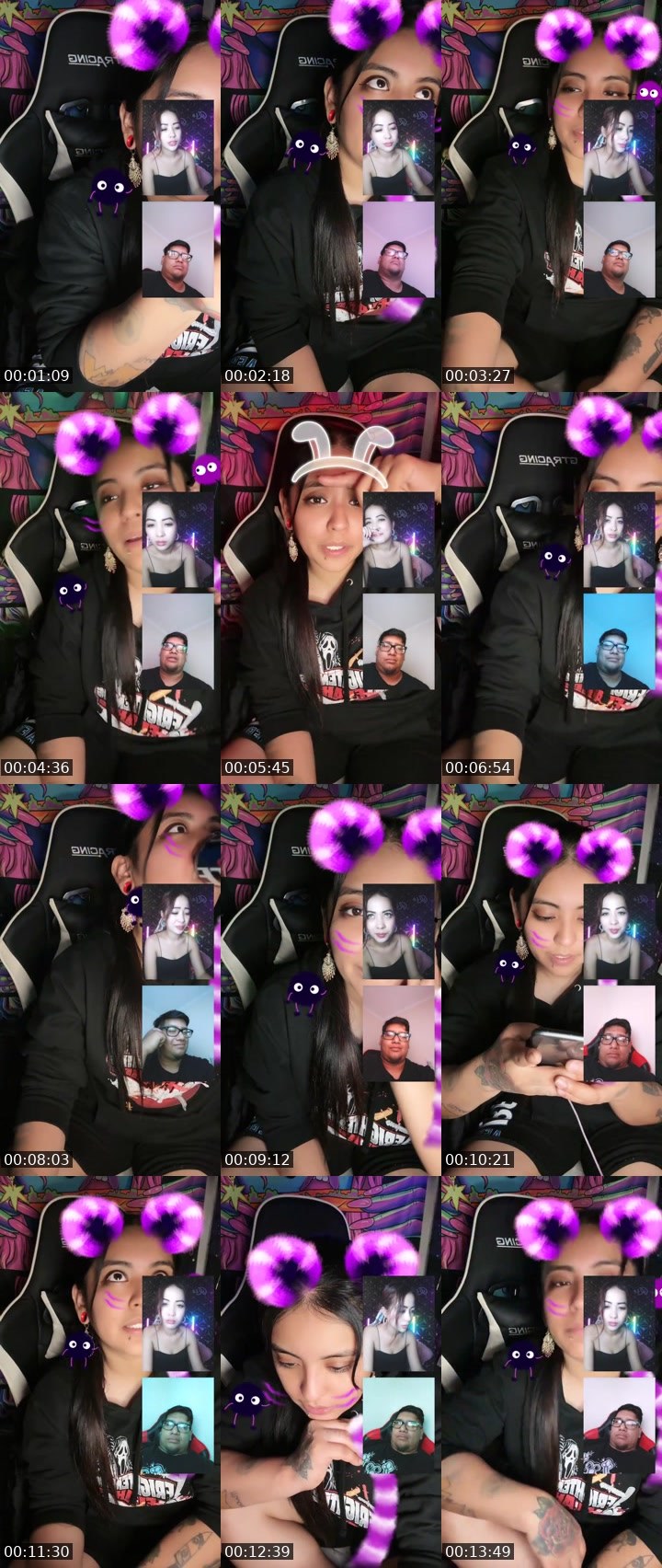 Contact-sheet preview of 🥨P4nda20⭕️ulala🖤🌈's Liveme recording