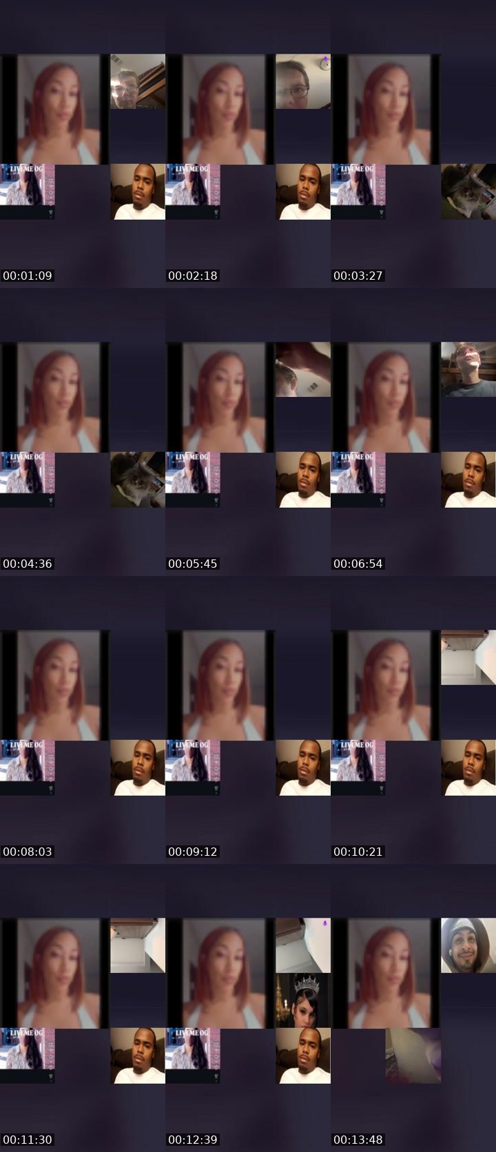 Contact-sheet preview of 𝓙𝓐𝓓𝓐💋's Liveme recording