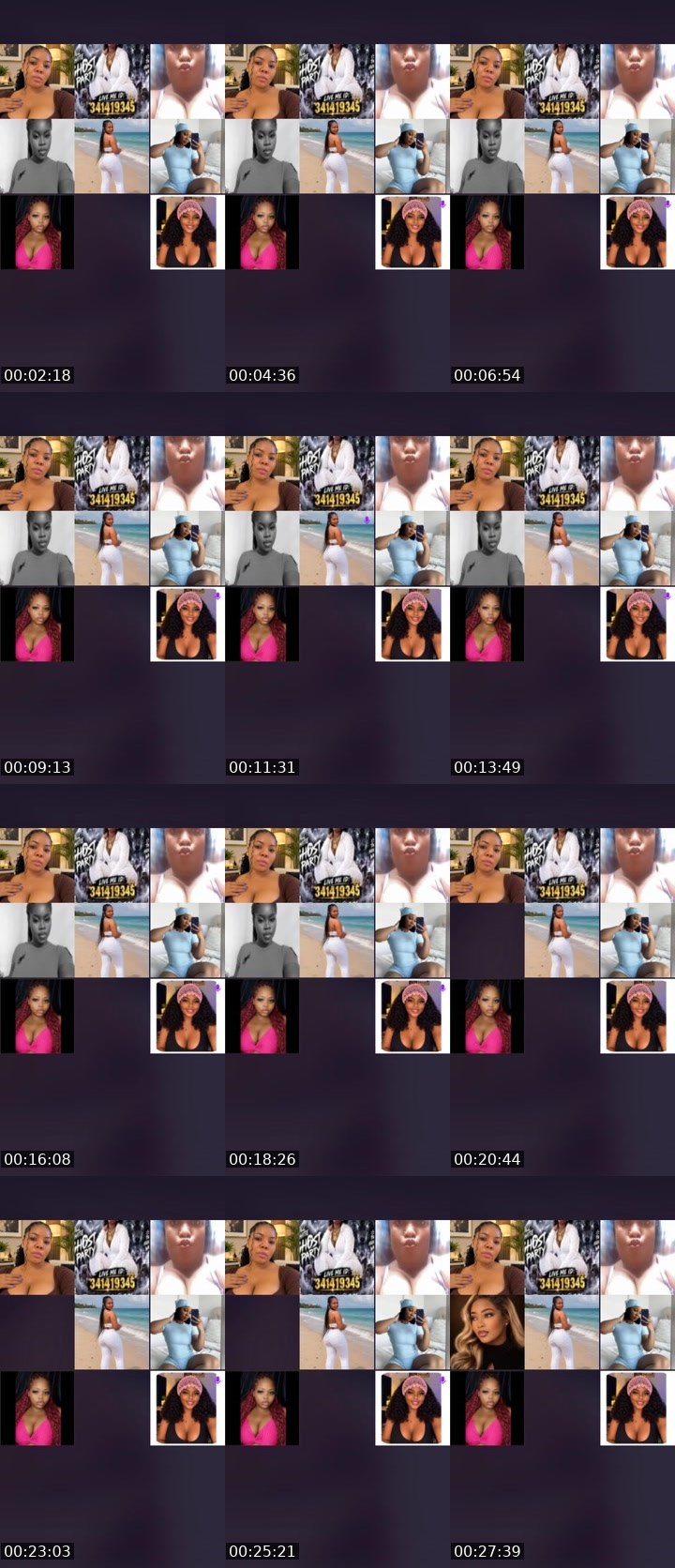 Contact-sheet preview of 🍕Mira💎💦💤's Liveme recording