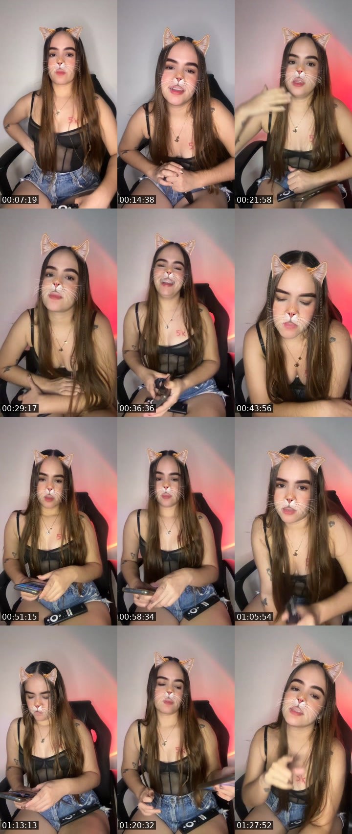 Contact-sheet preview of ✮⋆˙Paola🌸🧸's Liveme recording