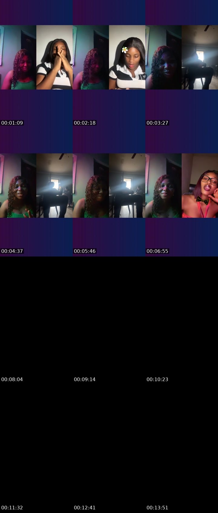 Contact-sheet preview of ✯💸😈Daniella☞💓's Liveme recording