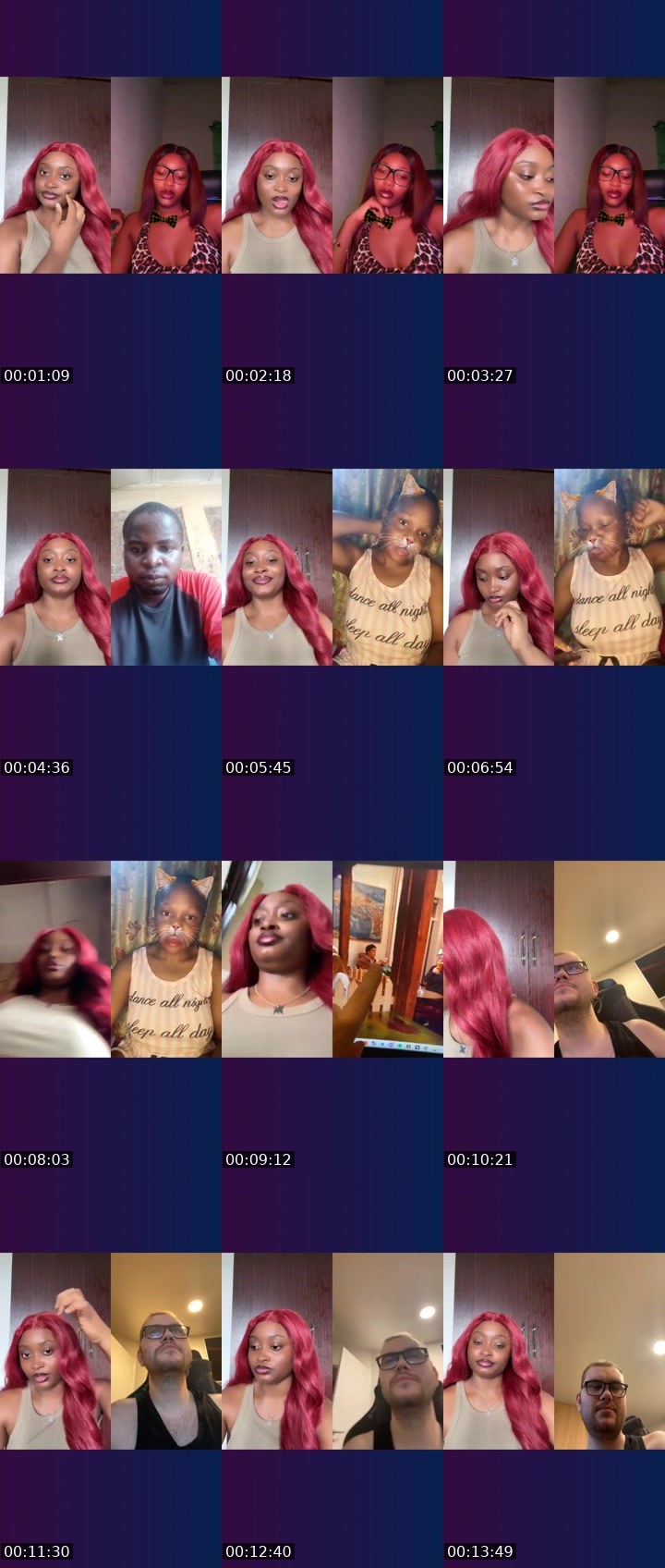 Contact-sheet preview of ✯☞ HAUTIEMAMA🫦🦋's Liveme recording