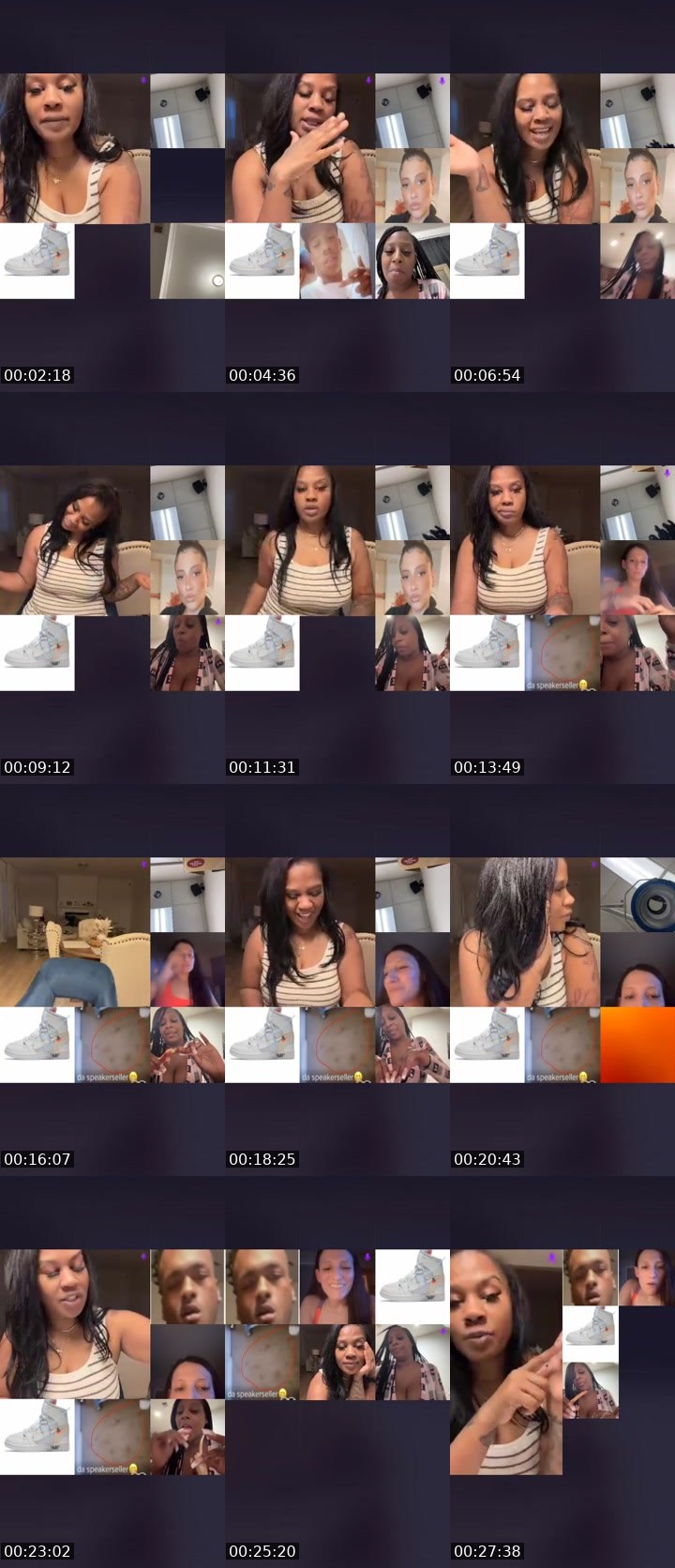 Contact-sheet preview of Vix 🌬's Liveme recording