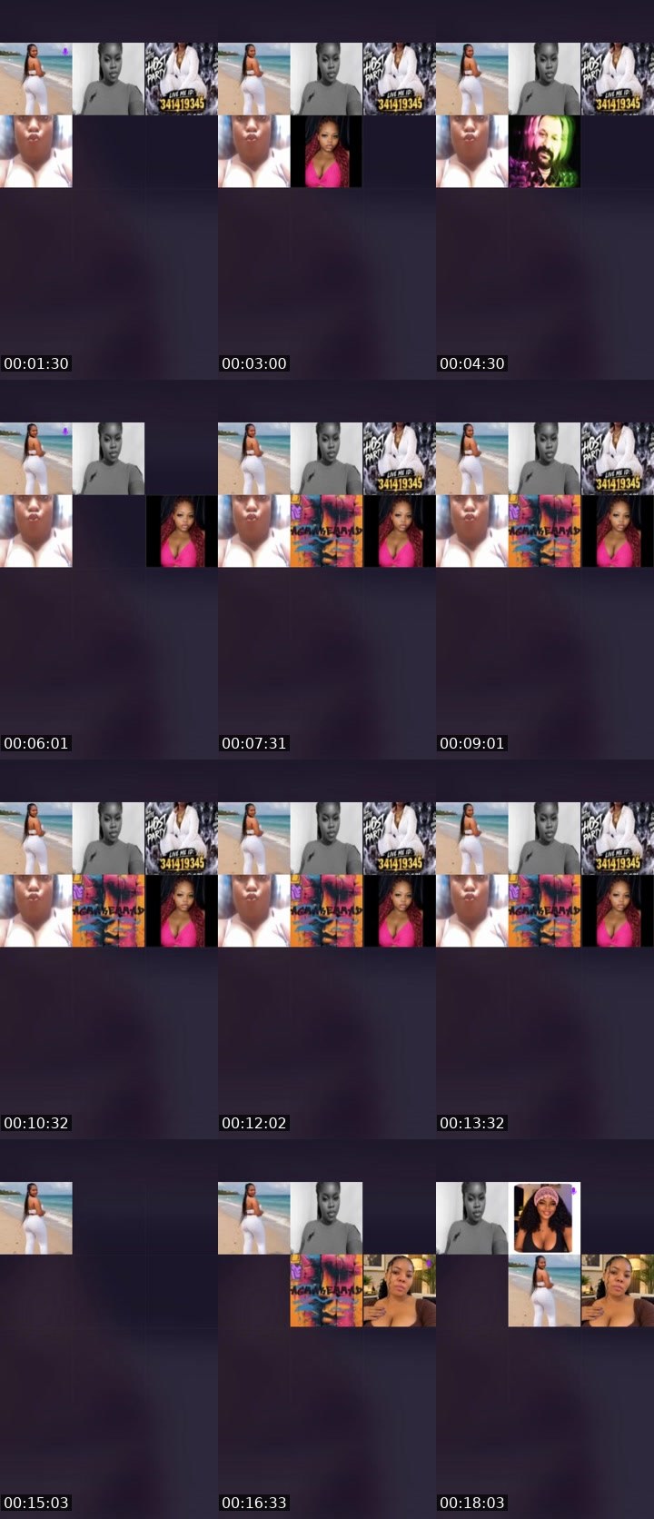 Contact-sheet preview of 🍕Mira💎💦💤's Liveme recording