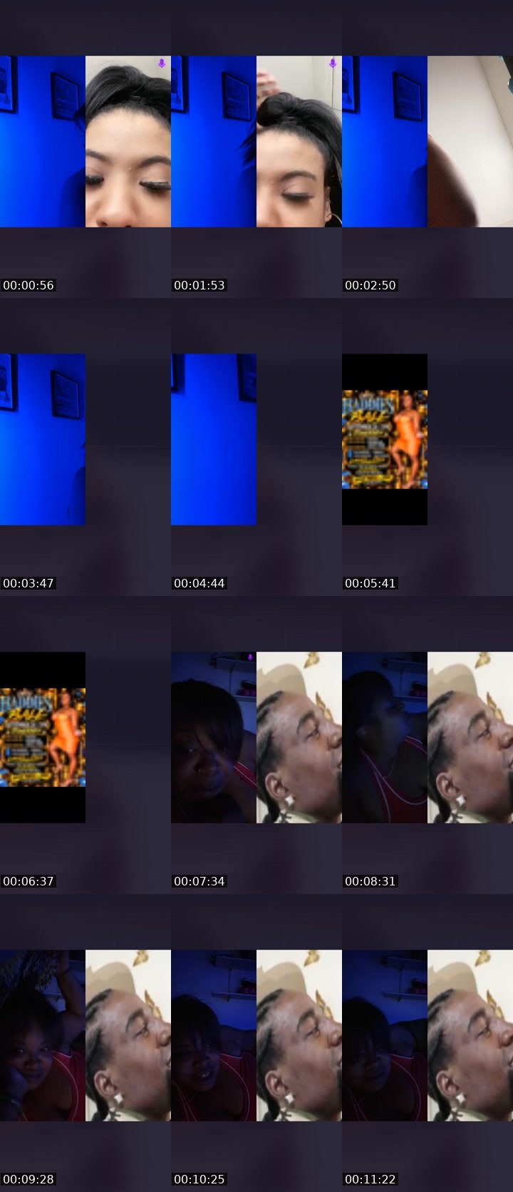 Contact-sheet preview of SHAMLESSFOXX🦊🍯💵's Liveme recording