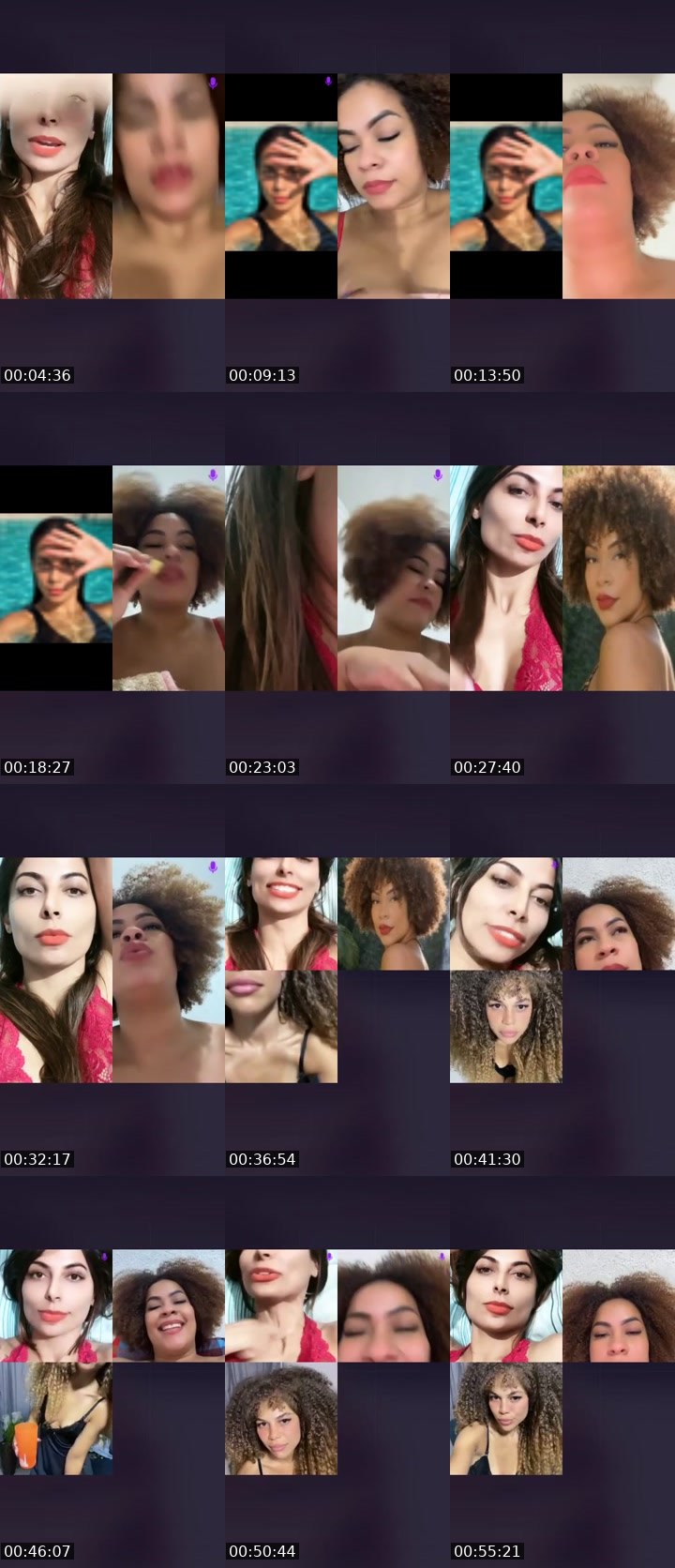Contact-sheet preview of Maeva 🥂's Liveme recording