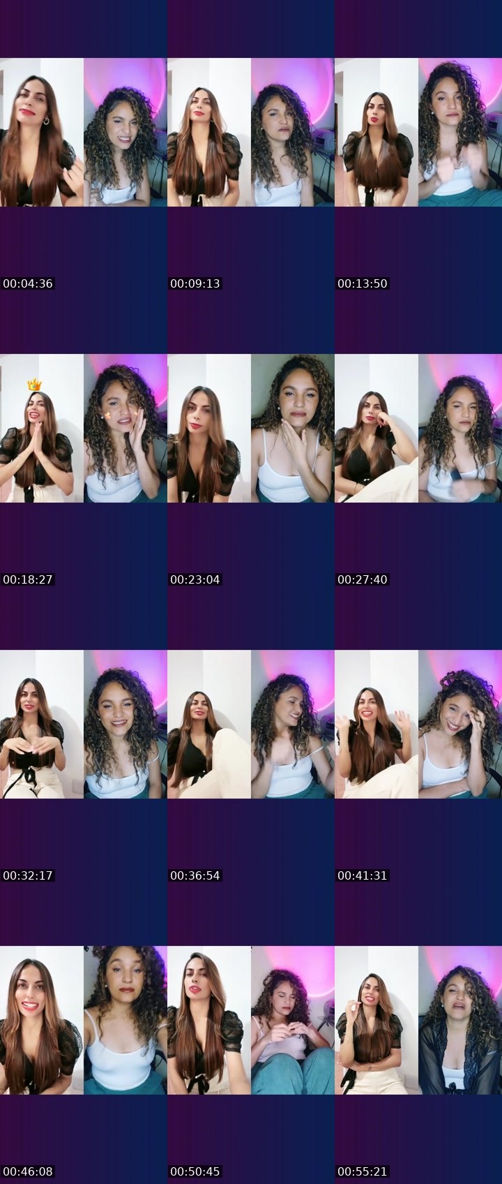 Contact-sheet preview of Maeva 🥂's Liveme recording