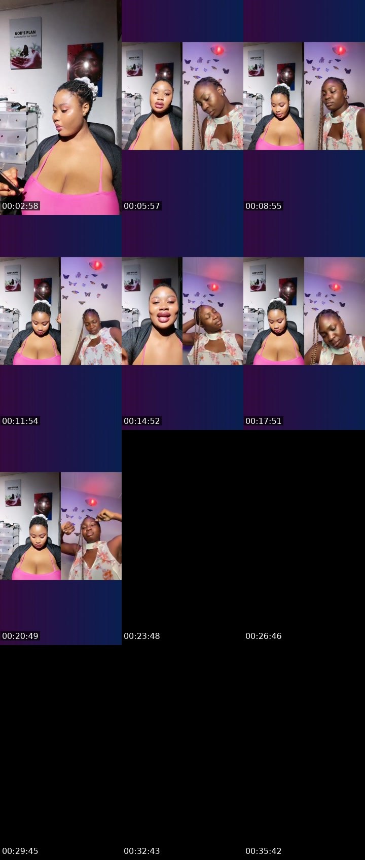Contact-sheet preview of Nina🦋's Liveme recording