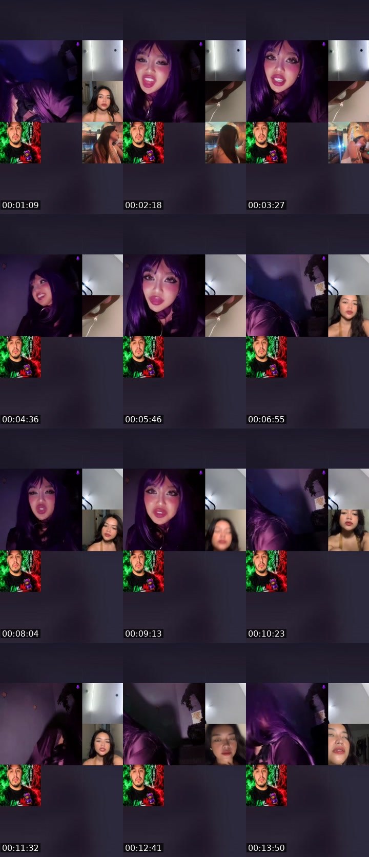 Contact-sheet preview of 👸🏻llyynnxx🦄's Liveme recording