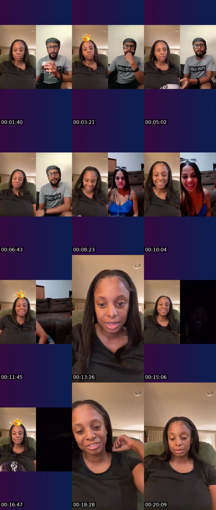 Contact-sheet preview of 👑Queenkong🦍's Liveme recording