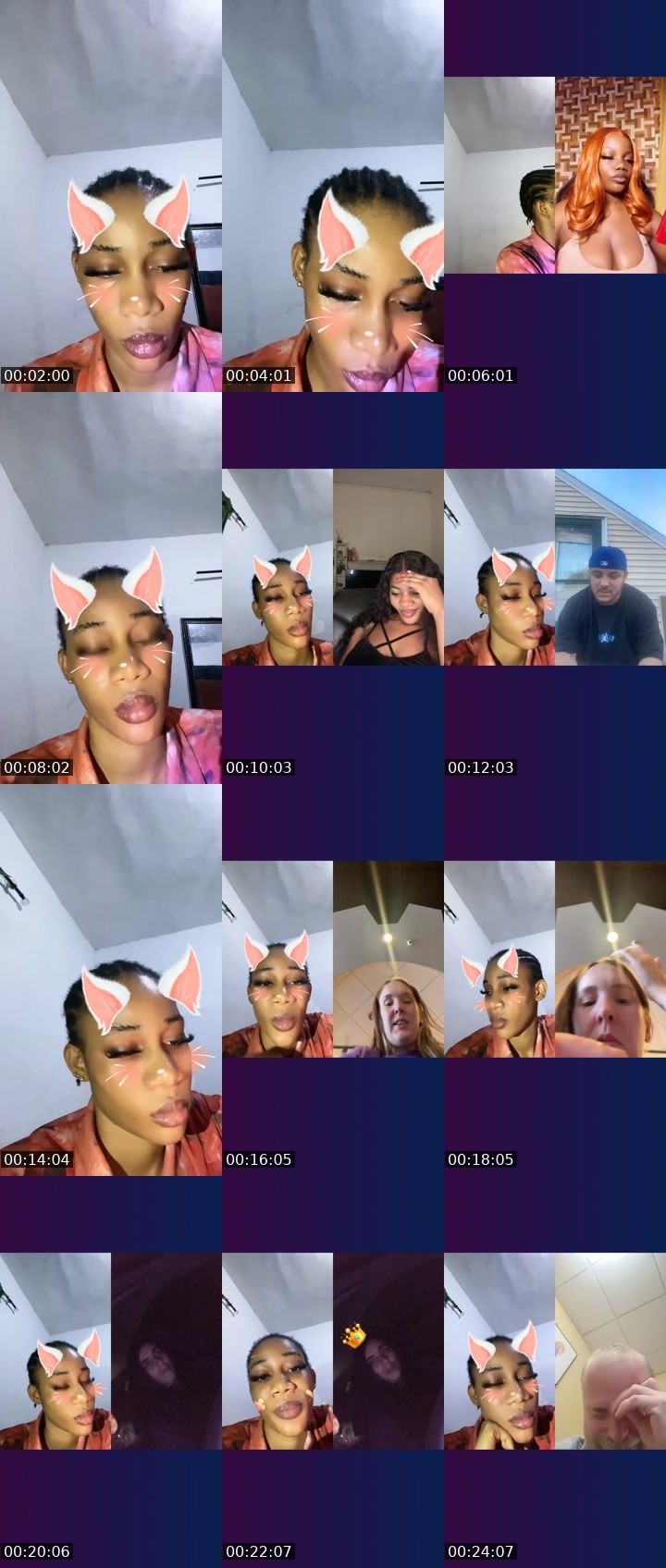 Contact-sheet preview of 4k Eliana 01🦍's Liveme recording