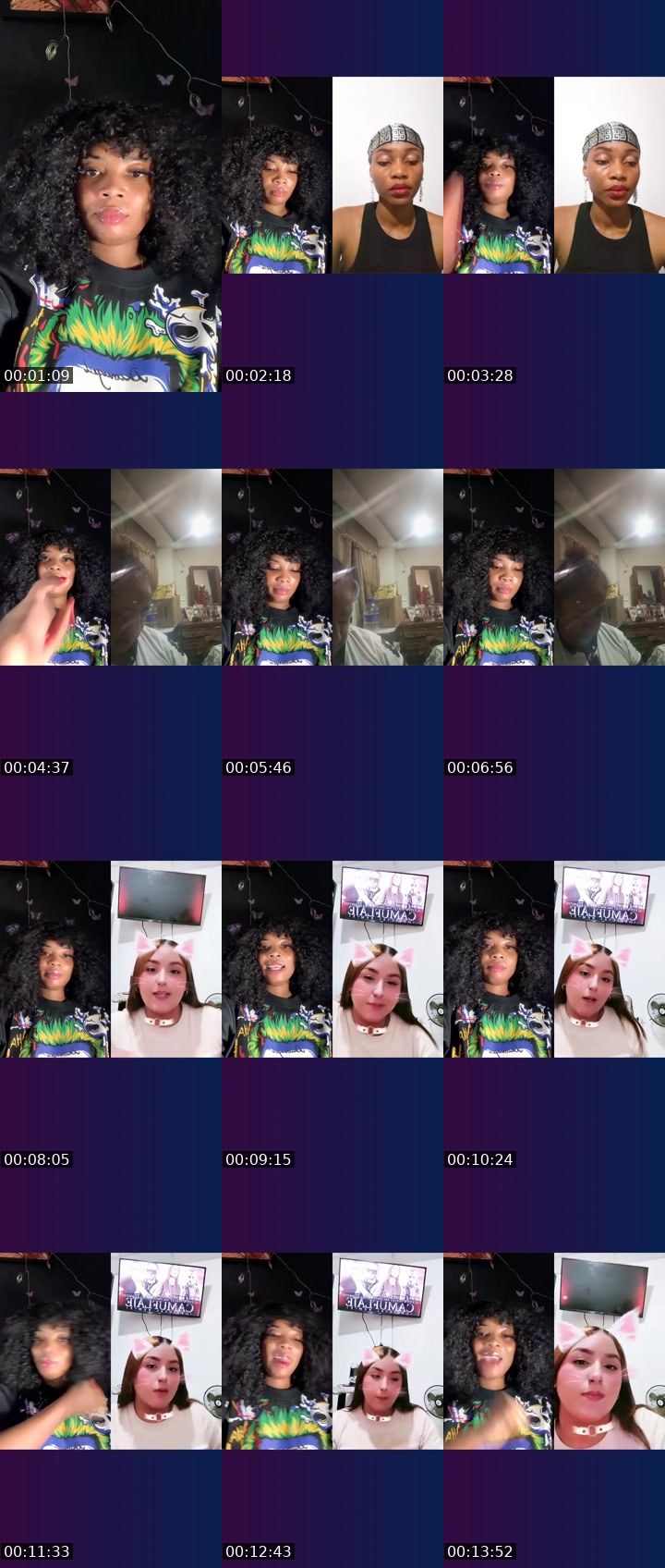 Contact-sheet preview of 🪽𝚁𝚊𝚌𝚑𝚎𝚕ꨄ💔's Liveme recording