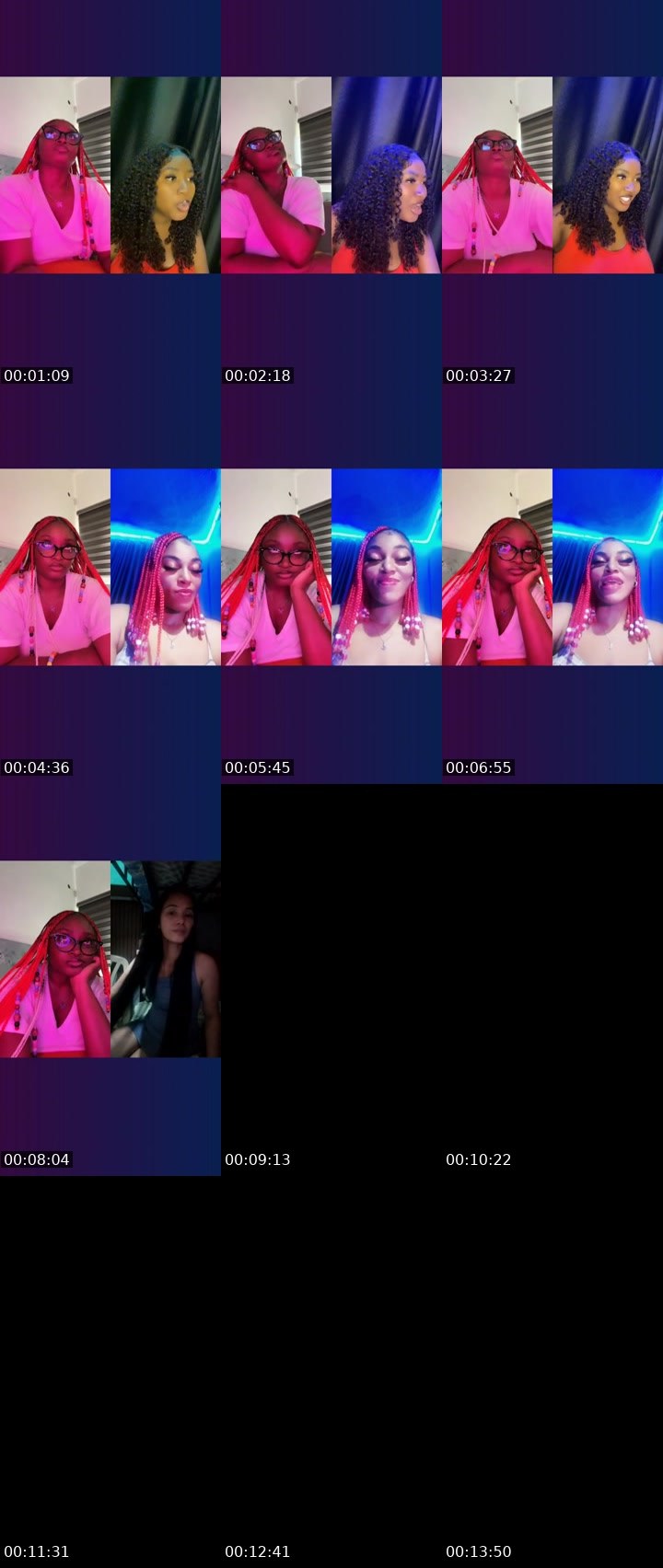 Contact-sheet preview of ✯☞ HAUTIEMAMA🫦🦋's Liveme recording