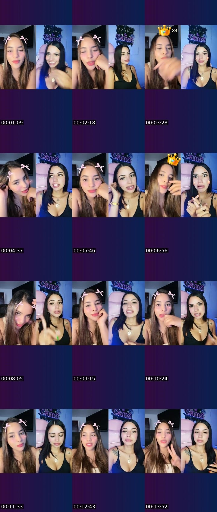 Contact-sheet preview of 👑𝓣𝓪𝓽𝓲☁️🧸's Liveme recording