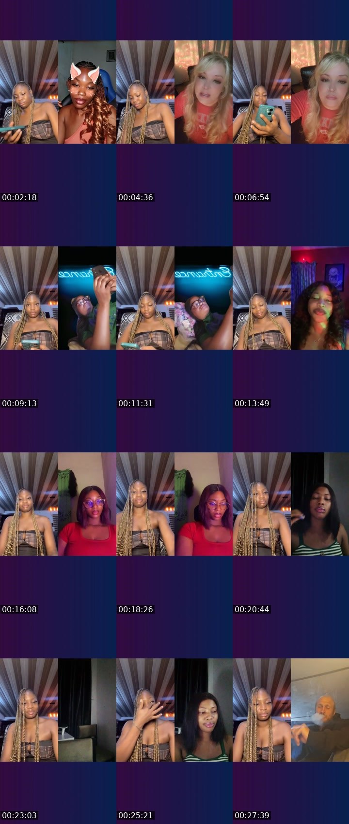 Contact-sheet preview of 14k 🎭NovaBliss⭐️'s Liveme recording