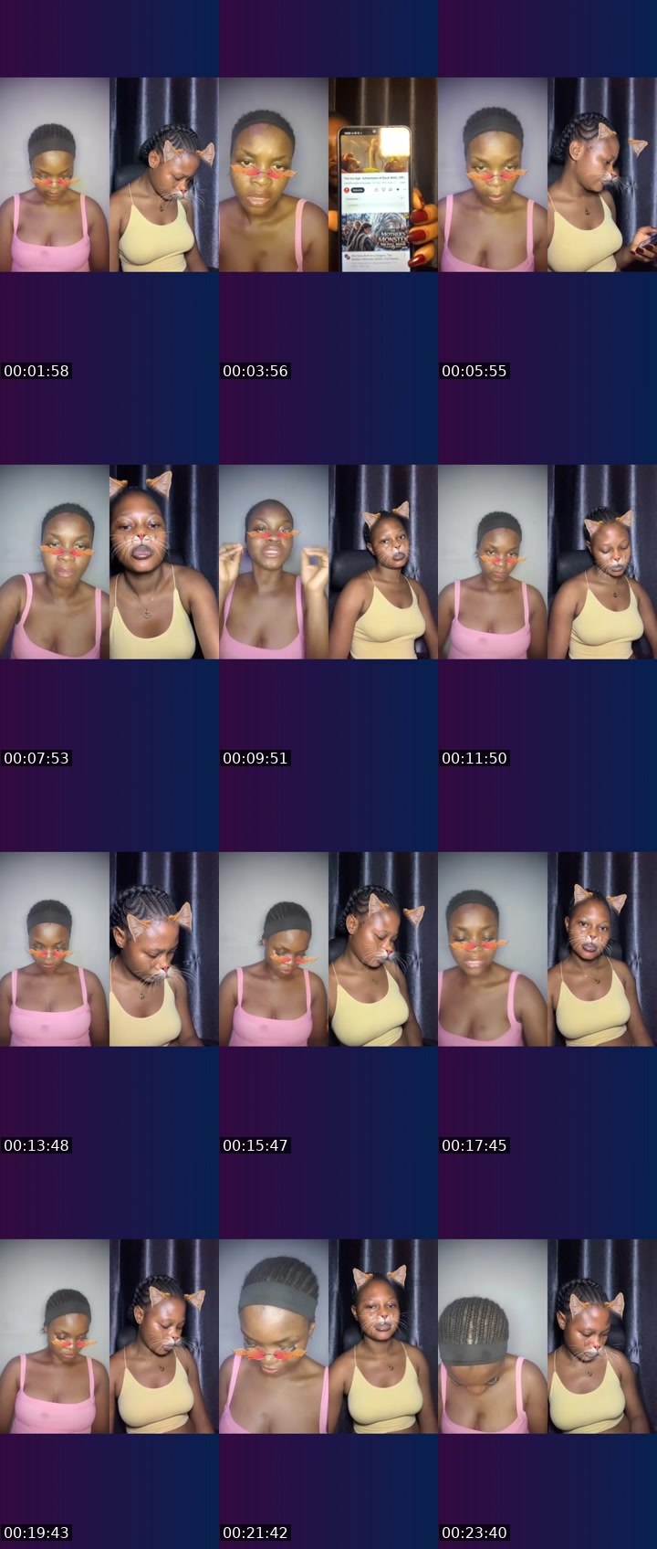 Contact-sheet preview of 😈🕊H💜ney🎭's Liveme recording