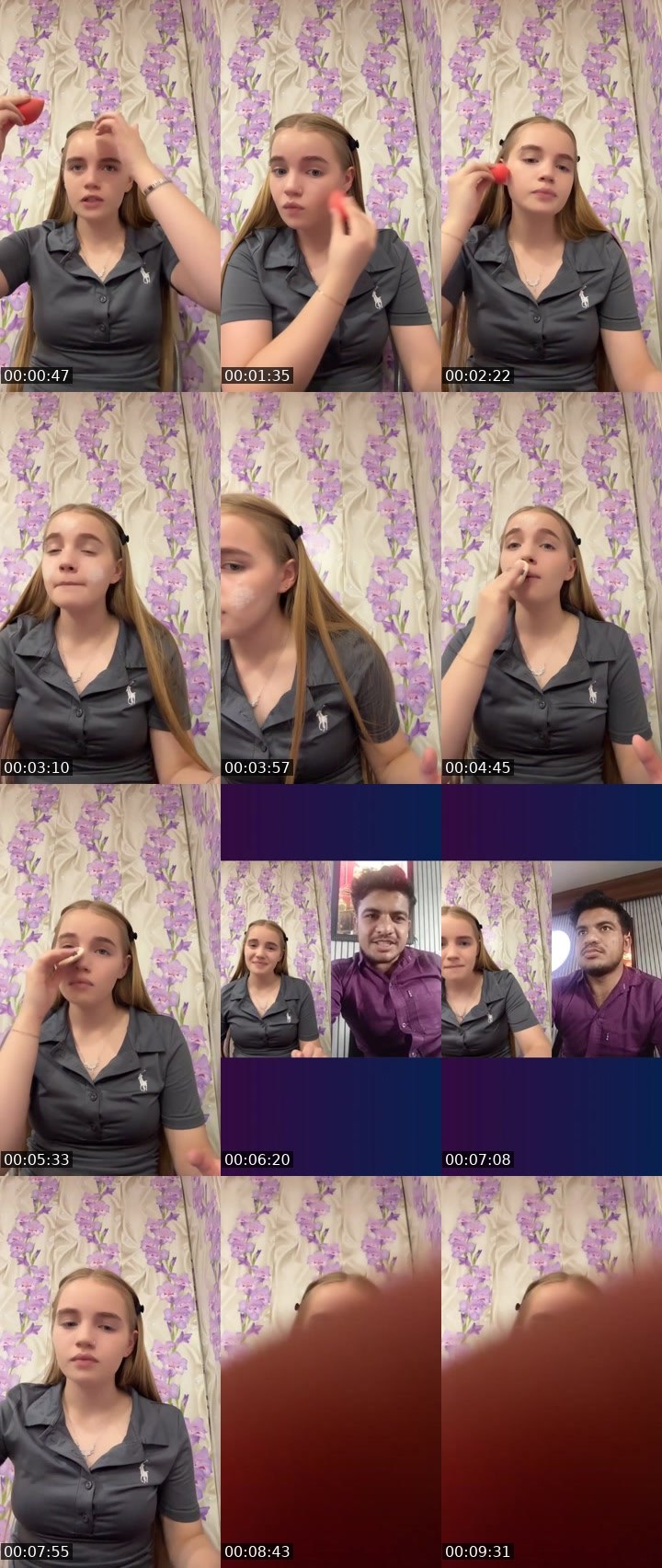 Contact-sheet preview of юлечкаа's Liveme recording
