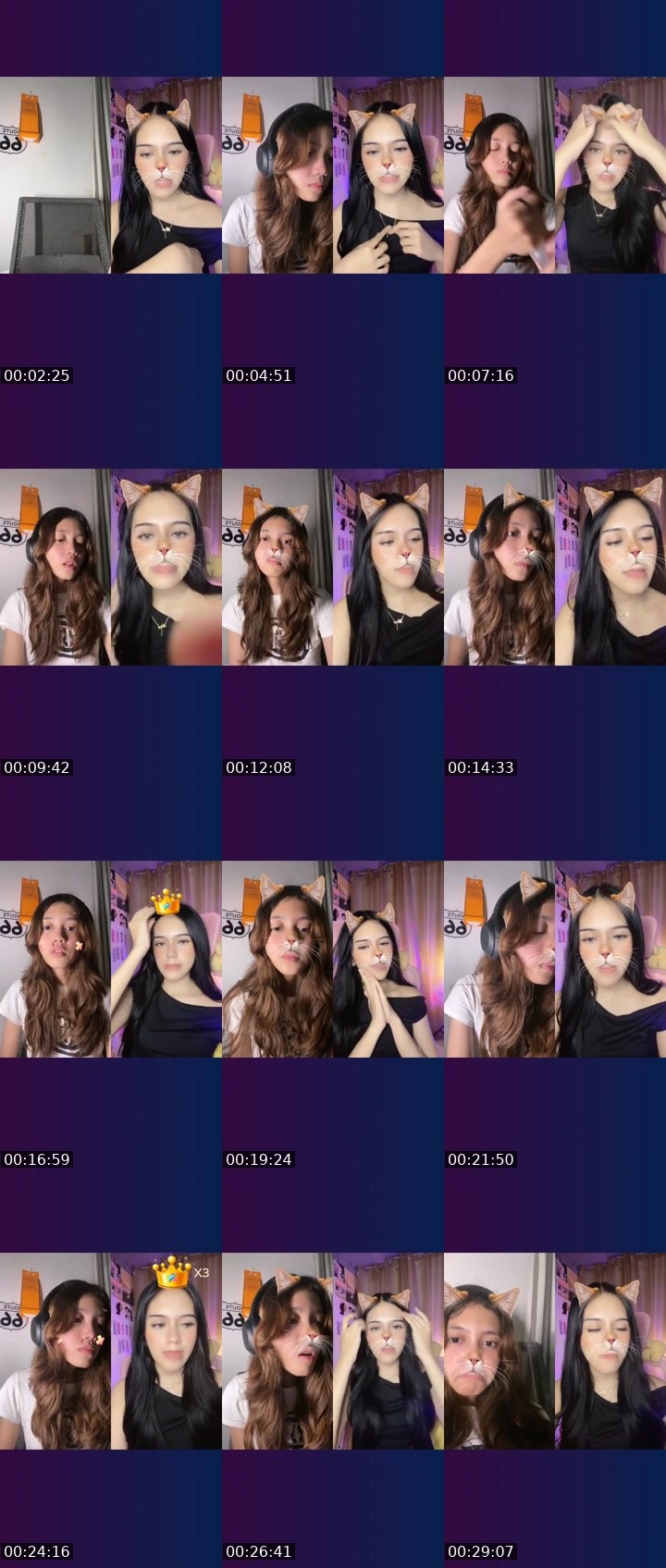 Contact-sheet preview of 👸🏻indie🔮📚's Liveme recording