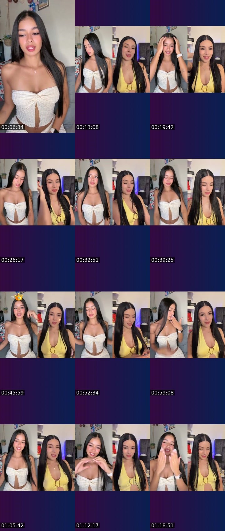 Contact-sheet preview of 😈 Amber Bon 💋🩵's Liveme recording