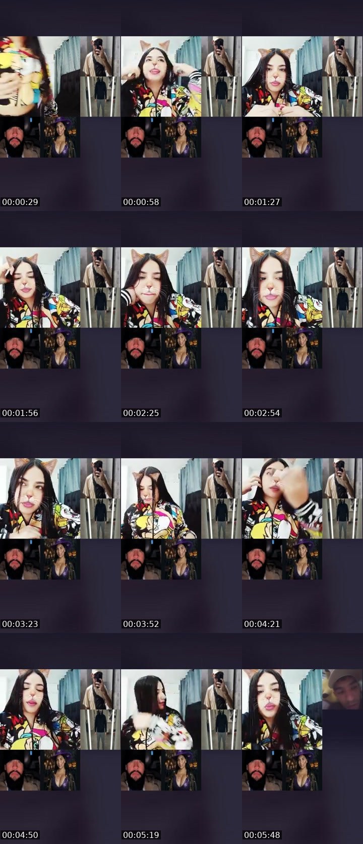 Contact-sheet preview of 👑⃤ Danielita🐰's Liveme recording