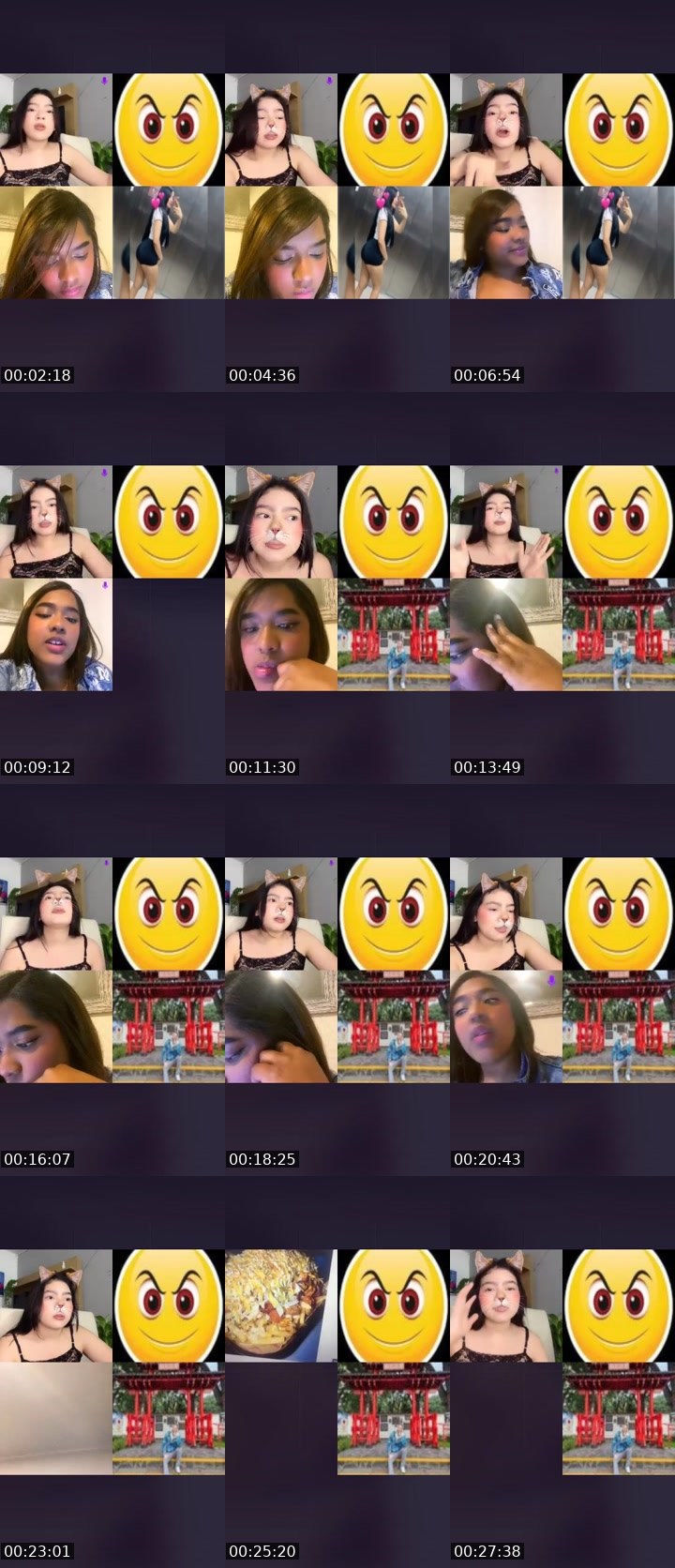 Contact-sheet preview of 🐦‍🔥Hannah✨🪐🧁's Liveme recording
