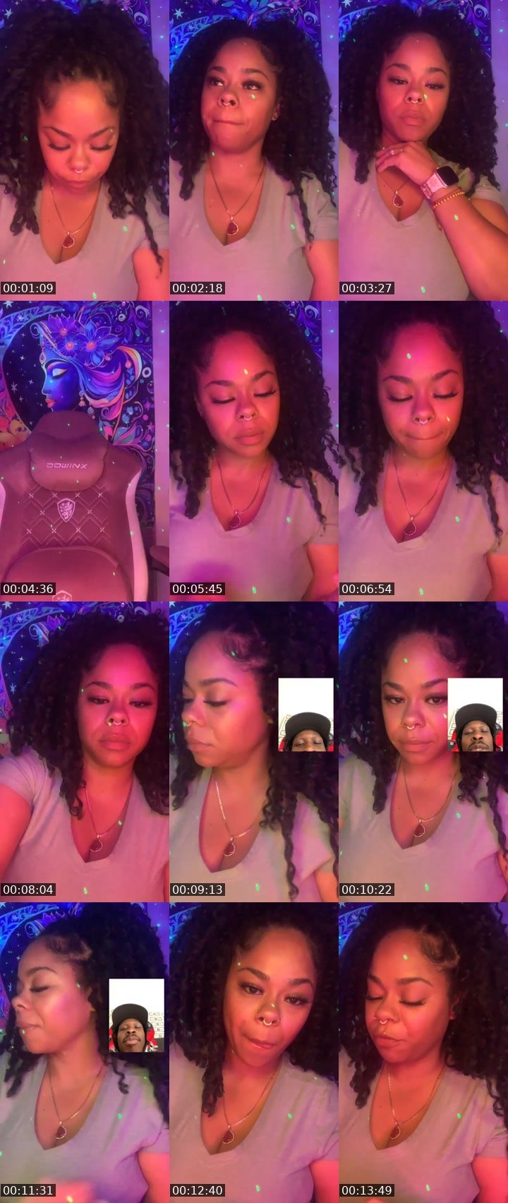 Contact-sheet preview of 🎭⃤ ČĤÚĹĂ 🇩🇴🇯🇲〽️'s Liveme recording
