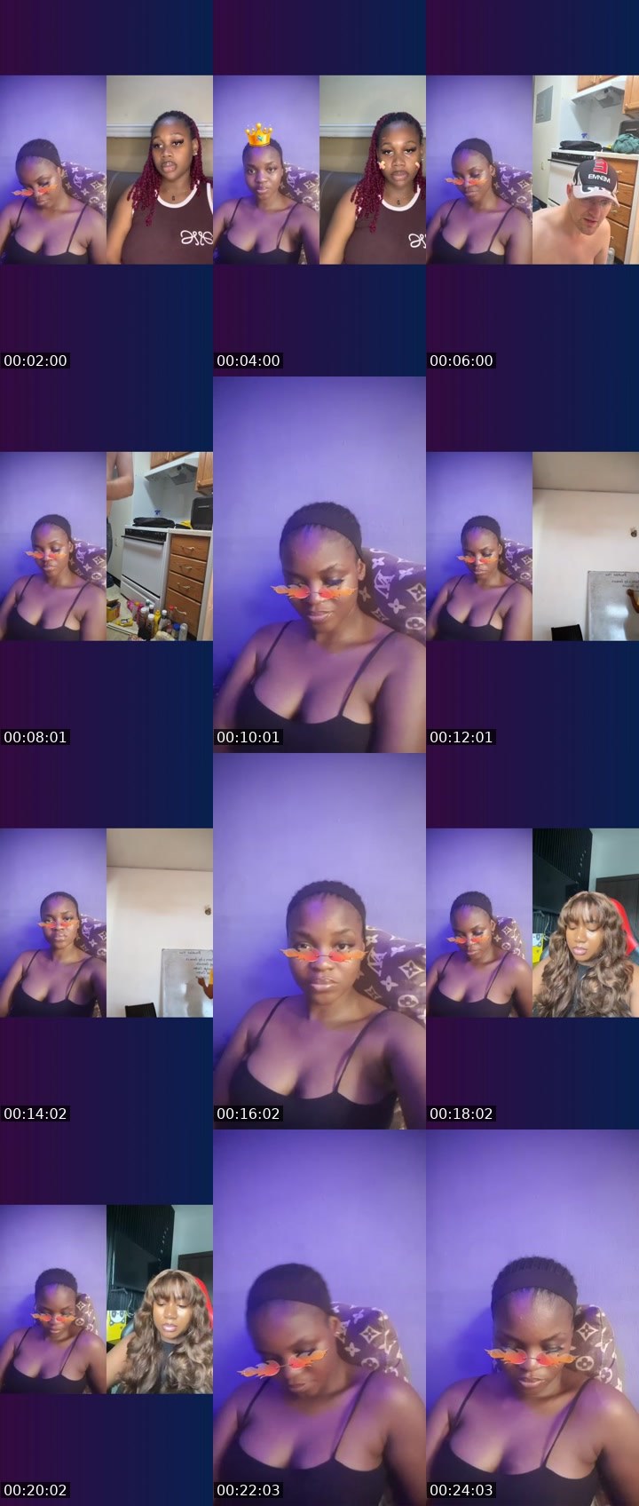Contact-sheet preview of 😈🕊H💜ney🎭's Liveme recording