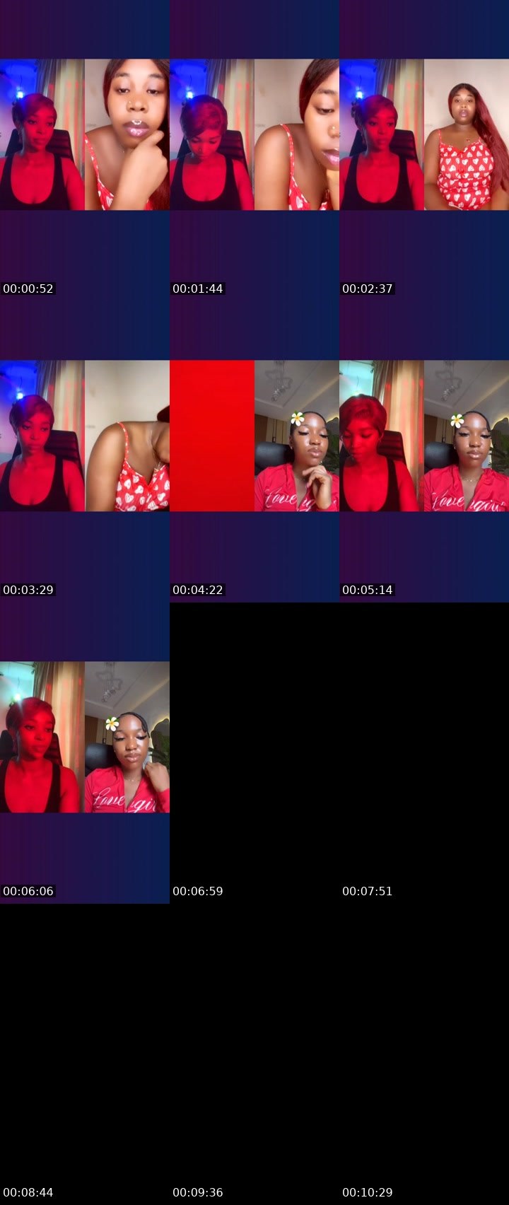 Contact-sheet preview of 🏦NUCHI💸🎨's Liveme recording