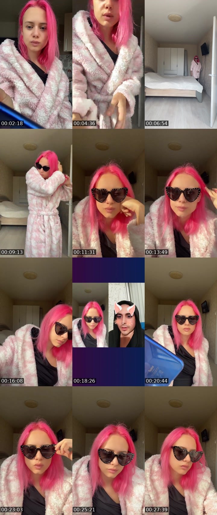 Contact-sheet preview of Olya_Pink🎀 35к🎯💎's Liveme recording