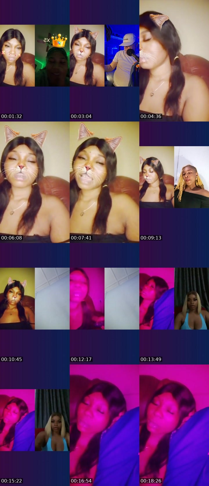 Contact-sheet preview of 🎭🩷Agoddess454T's Liveme recording